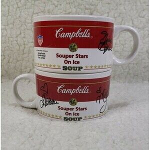 Campbells Soup Mug Souper Stars On Ice Lipinski Kwan Bobek Figure Skating Handle